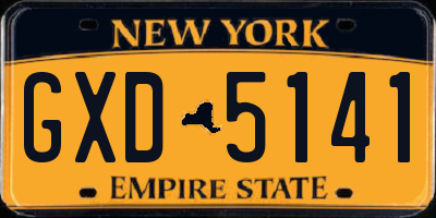 NY license plate GXD5141