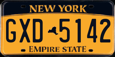 NY license plate GXD5142