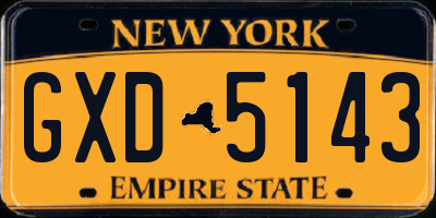 NY license plate GXD5143
