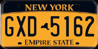 NY license plate GXD5162