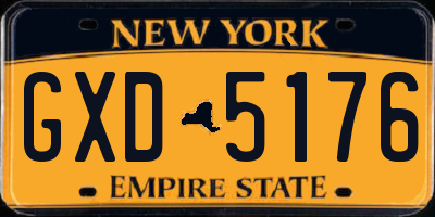 NY license plate GXD5176