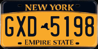 NY license plate GXD5198
