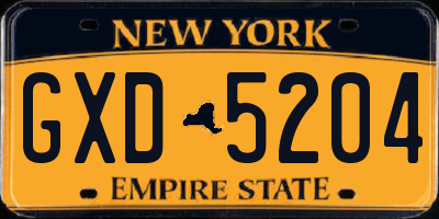 NY license plate GXD5204