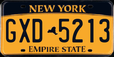 NY license plate GXD5213