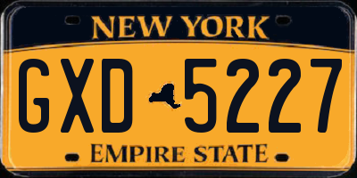 NY license plate GXD5227