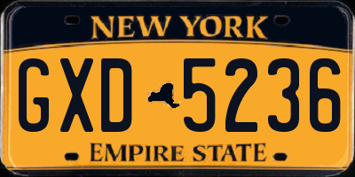 NY license plate GXD5236