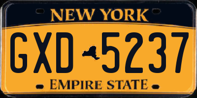 NY license plate GXD5237