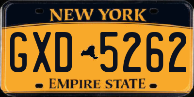 NY license plate GXD5262