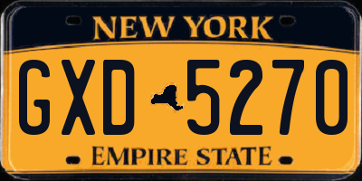 NY license plate GXD5270
