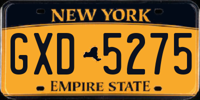 NY license plate GXD5275