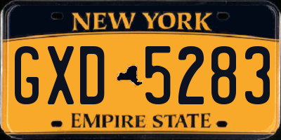 NY license plate GXD5283