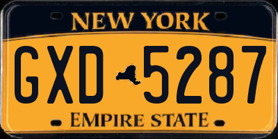 NY license plate GXD5287