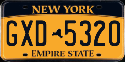 NY license plate GXD5320