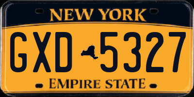 NY license plate GXD5327