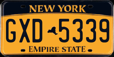 NY license plate GXD5339