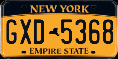 NY license plate GXD5368