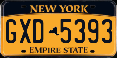 NY license plate GXD5393