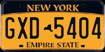 NY license plate GXD5404
