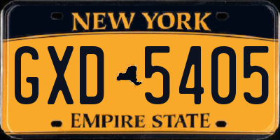NY license plate GXD5405