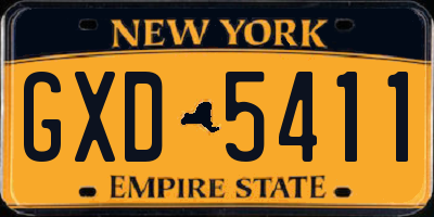NY license plate GXD5411