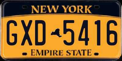 NY license plate GXD5416