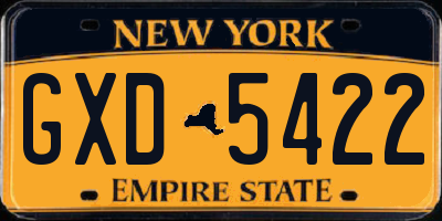 NY license plate GXD5422
