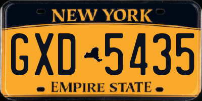 NY license plate GXD5435