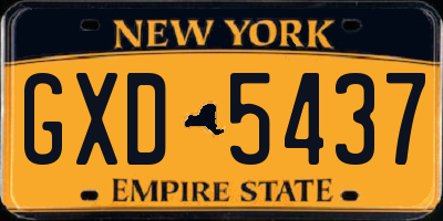 NY license plate GXD5437