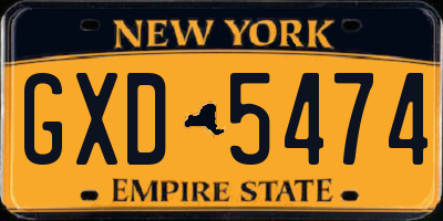 NY license plate GXD5474