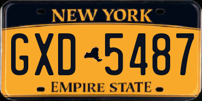 NY license plate GXD5487