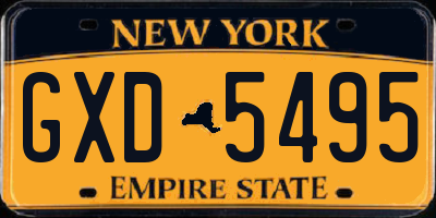 NY license plate GXD5495