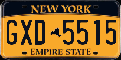 NY license plate GXD5515