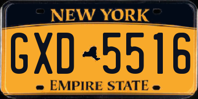 NY license plate GXD5516