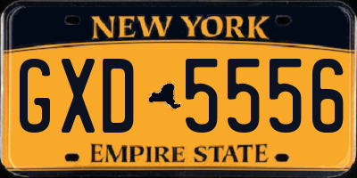 NY license plate GXD5556