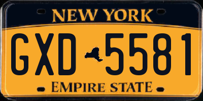 NY license plate GXD5581