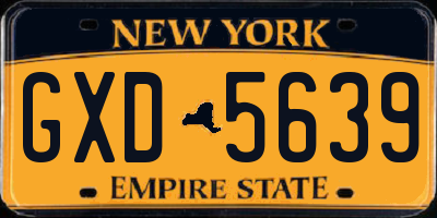 NY license plate GXD5639