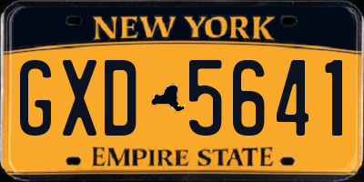 NY license plate GXD5641