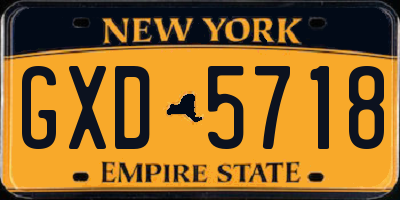 NY license plate GXD5718