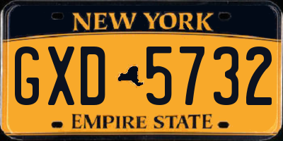 NY license plate GXD5732