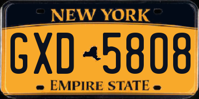 NY license plate GXD5808