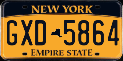 NY license plate GXD5864