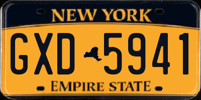 NY license plate GXD5941