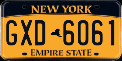 NY license plate GXD6061