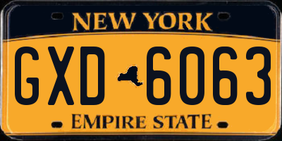 NY license plate GXD6063