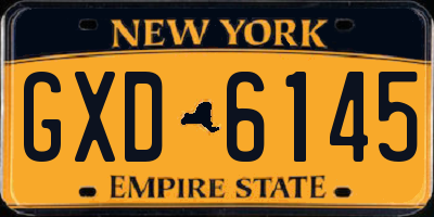 NY license plate GXD6145