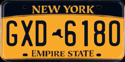 NY license plate GXD6180