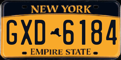 NY license plate GXD6184