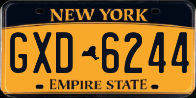 NY license plate GXD6244