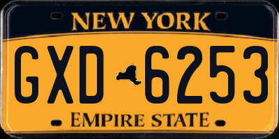 NY license plate GXD6253