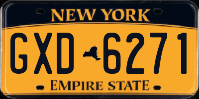 NY license plate GXD6271